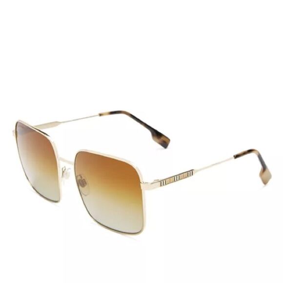 Burberry Oversized Sunglasses BE3119 131313 58mm Light Gold/Brown Gradient Lens - Picture 5 of 10